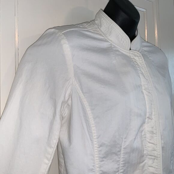 Off white Nehru collar cotton jacket - Picture 5 of 12